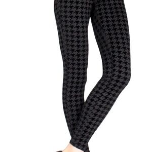 MeMoi MSL-013 black houndstooth skinny leggings L NWT
